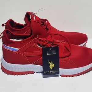 New U.S Polo Assn 1890 Shoe Red  Running Woman Shoes Size 10  UK 7.5 EUR 42